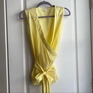💖2/$30 Yellow Checkered Wrap Top